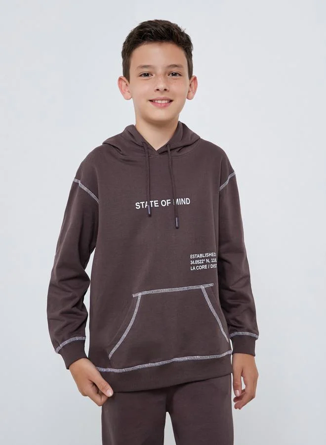 ستايلي طقم من هودي مطبوع وجوغر